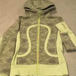Grey and lime Lululemon Scuba jacket